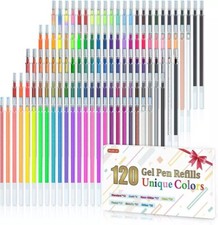 Gel Pen Refills, Shuttle Art 120 Colors No Duplicates Gel Pen Refills, 7 Color