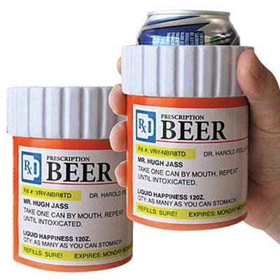 prescription bottle beer koozie