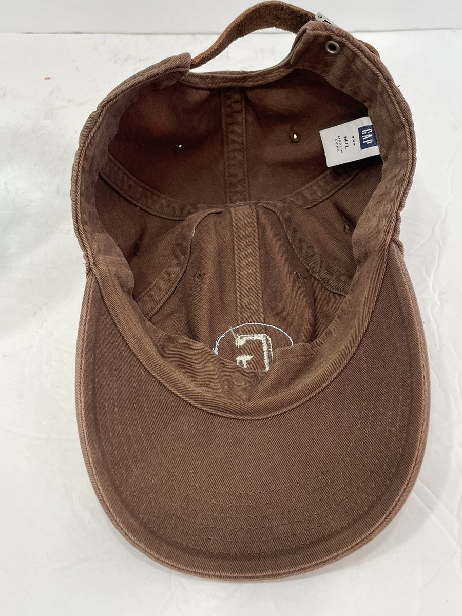 Vintage Gap Cap Brown - Leather Adjuster - Blue & Gray 