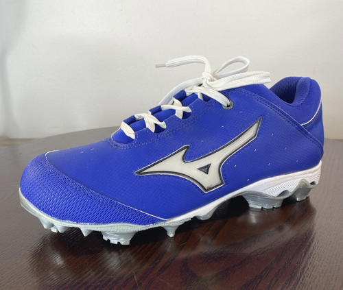 Mizuno Women's 9-Spike Finch Elite Switch Softball Cleats Royal Blue/White Sz-8