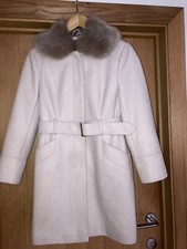 ❣️❤absolutely Stunning Ladies Payaya Faux Fur Belted Collar Coat Size 10❣️❤
