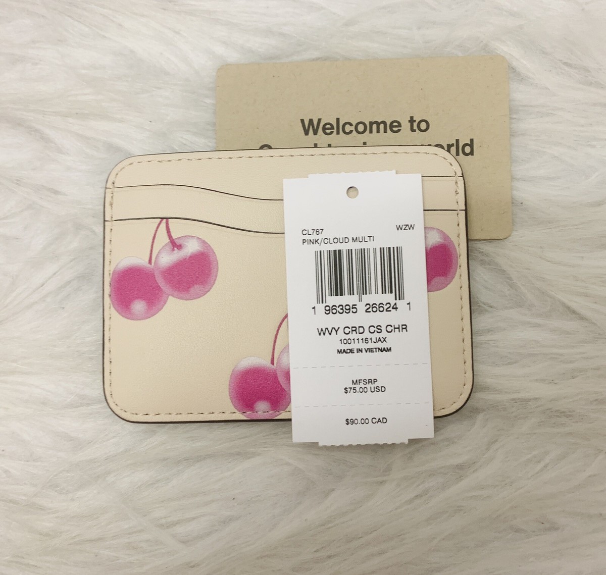 小物 coachtopia AUTHENTIC COACH Wavy Card Case Coachtopia Leather With Cherry