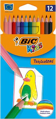 Bic Kids Tropicolors 12 Shockproof Pastels, Resin, Woodless Bright Colors