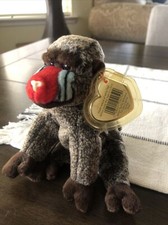 Ty Beanie Baby Cheeks The Baboon 1999 W/ Errors & RARE W/ Tags