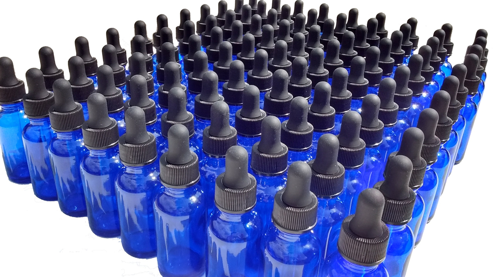 ™ 1oz Cobalt Blue Glass Dropper Bottles (30mL) with Tapered Glass Droppers - ...