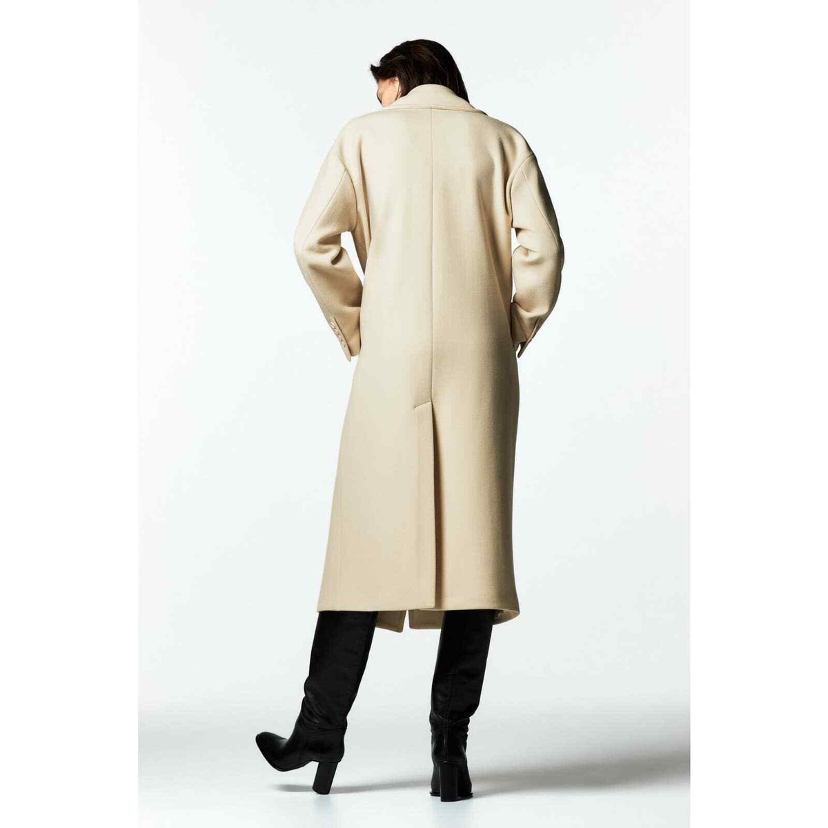 まるちゃん　ZARA MANTECO コート　ロング　オフホワイト　M ZARA NEW MANTECO WOOL LIMITED EDITION COAT CREAM PASTEL M
