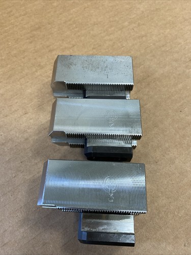 5" Steel Soft Jaws 1.5mm x 60° Serrated for B-210 Type Chucks POINTED 1.25" HT - Picture 3 of 7