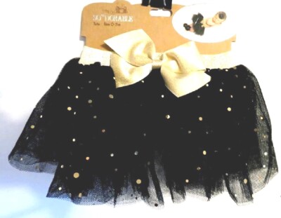 INFANT GIRLS SO DORABLE BLACK GOLD TUTU SKIRT SIZE
