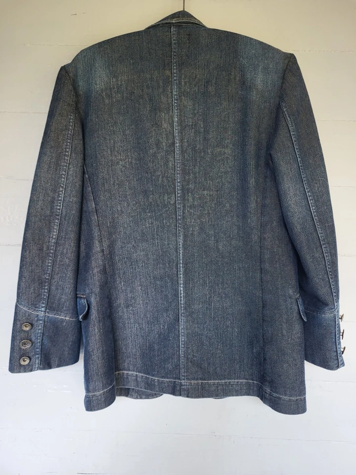 House Of Howe~English County Gentleman~Blue Denim Jacket Blazer 38~Made In USA! - Image 4 of 4