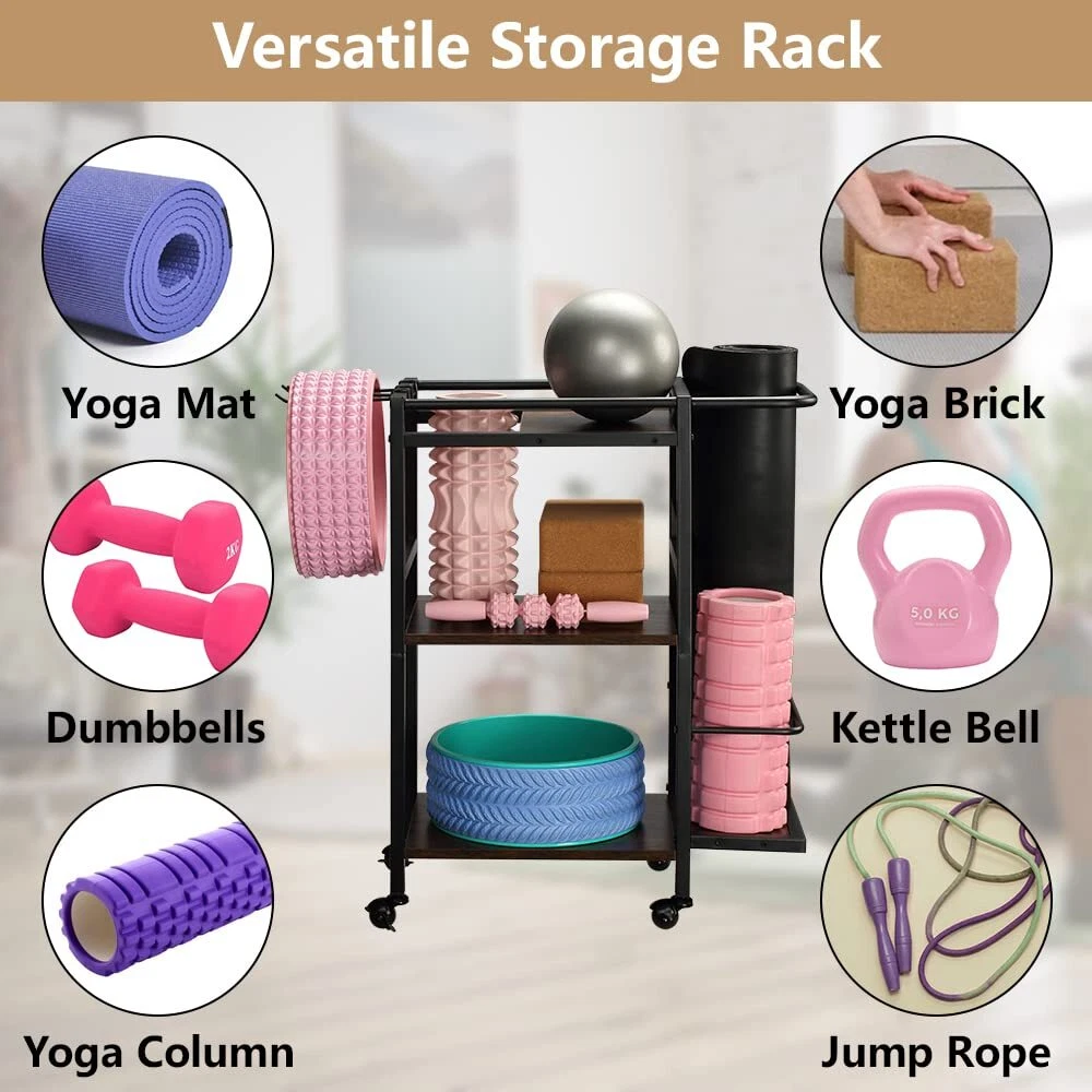 Yoga Mat Storage Rack, Home Gym Rack, Workout Equipment Organizer for Yoga Ma...