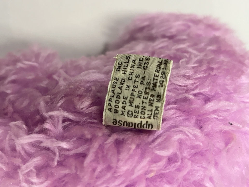 Sesame Street HONKER Purple Plush Honking Nose Applause 11" Muppet Vintage 1994 - Image 4 of 4