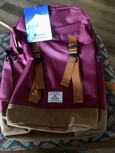 Everest Journey Backpack ~ Burgundy ~ 17.5" x 12" x 6.5" ~ BRAND NEW w/ Tag - Picture 4 of 10