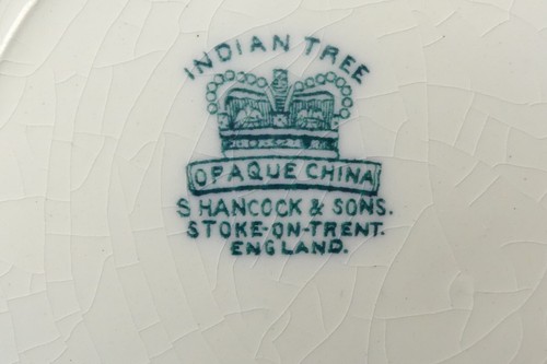 2 x Indian Tree 10½" Deep Plates/Bowls - Opaque China by S Hancock and Sons - Picture 8 of 8