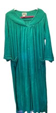 Anthony Richards Terry Nightgown Vtg Emerald Green Button Up Womens 2X Plus 2464