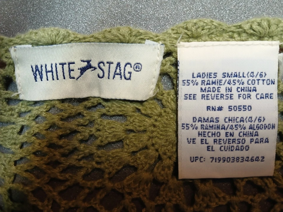 Conjunto Top Corto Para Mujer Crochet 2 Piezas Verano Boho Y2K Talla S Ciervo Blanco De Colección Foto 4 de 4