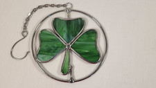 Stained Glass Green Shamrock Sun Catcher St. Patricks Day Irish