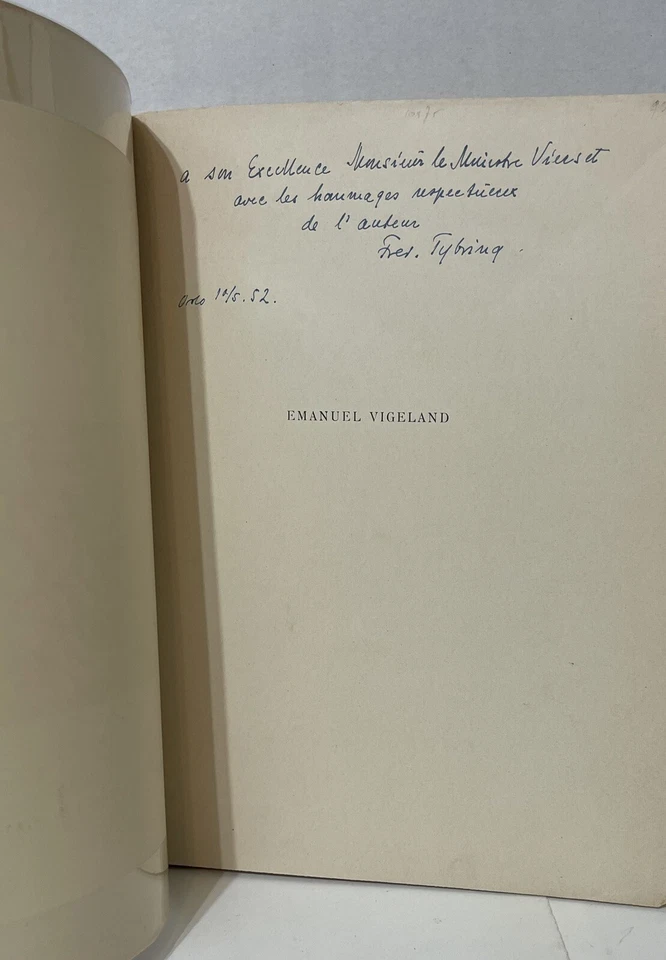EMANUEL VIGELAND by FRED. TYBRING 1935 Signed First Edition Hardcover - Imagem 2 de 4
