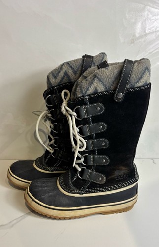 Sorel Mujeres Joan Of Arctic Tejido Invierno Botas Impermeables Negras Talla 7 - Imagen 7 de 17