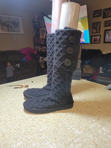 UGG Australia DAMENSTIEFEL SCHWARZ STRICKSTIL 1016557 Größe 7 - Bild 4 von 11