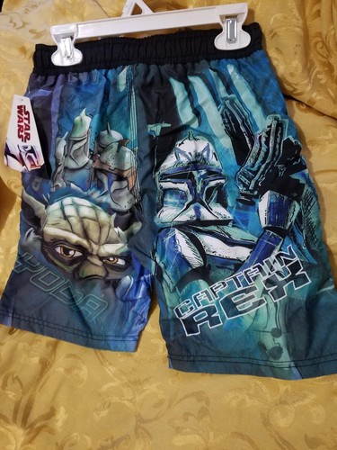 Star Wars The Clone Wars Boys Swim Trunks Kids Size 7 **read** - Picture 2 of 6