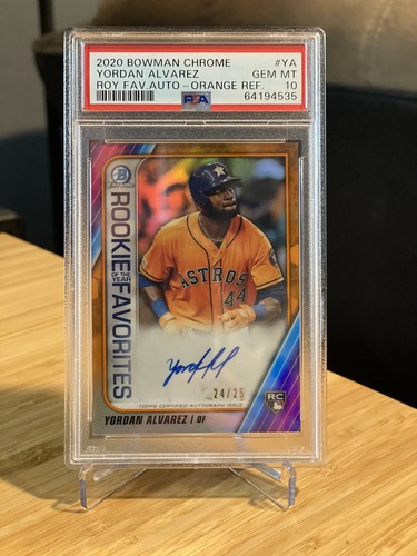 2020 Bowman Chrome Yordan Alvarez Orange 🍊 ROY Favorite Auto /25 Psa 10 - Bild 2 von 4
