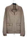 Stylbiella Italy 100% Cashmere Zip Collared Bomber Jacket Casual Travel Tan 42R