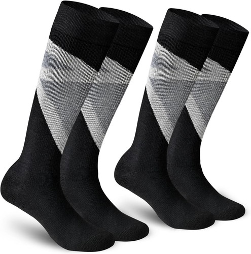 IRAMY Merino Wool Thermal Knee High Warm Socks Men Women 2 Medium, Grey-d
