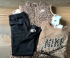 Nike 3 piece Set Gris size 4 Leopard Vest Pants Long Sleeve Shirt Outfit NWTs