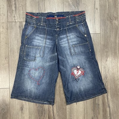 Vintage Y2K Le Jean De Marithe Francois Girbaud Baggy Shorts Wide Leg Sz 38 NWOT