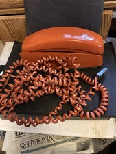 Vtg Burnt Orange Bell System Western Electric TRIMLINE Push Button Wall Phone