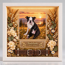 Pet Memorial Picture Frame with Collar Holder, Dog Cat Loss Remembrance Keeps...