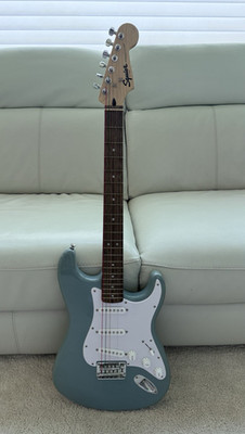 Squier by Fender Stratocaster Electric Guitar Blue Right-Handed Maple Neck