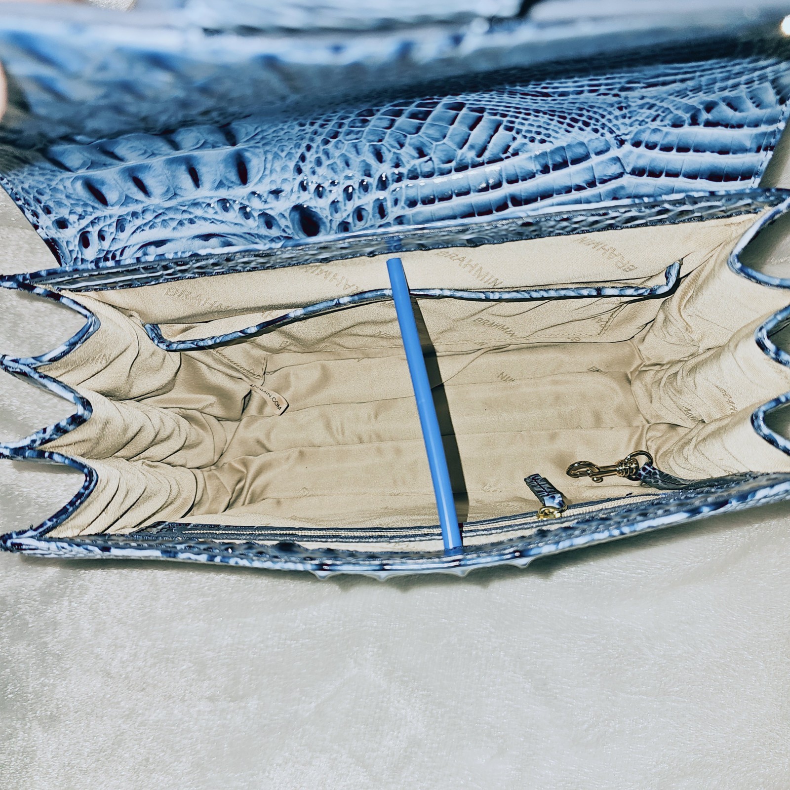 NEW BRAHMIN BLUE SERENADE HALLIE W/ADY WALLET image 9