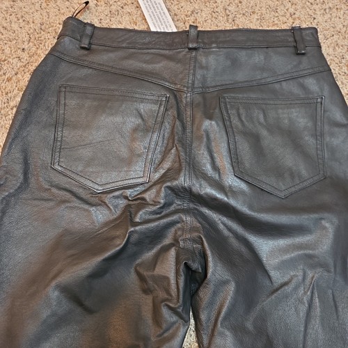 Black Leather Pants Straight Leg Vintage Bagatelle  SZ 10 NWT - Picture 6 of 6
