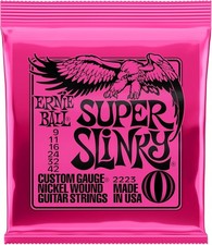 Ernie Ball Super Slinky Nickel Wound Electric Guitar Strings, 9-42 Gauge