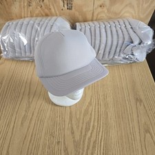 Vintage Blank Grey Foam Baseball Cap Trucker Hat Snapback By YoungAn NOS