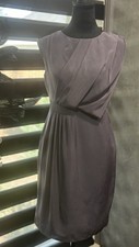 Adrianna Papell Petite Front Drape Dress Women's Size 2P Gray Wedding Formal