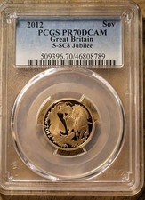 Queen Elizabeth II Diamond Jubilee 2012 Sovereign Gold Proof Coin  PR70 DCAM