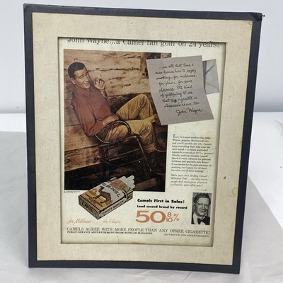 Vintage 1954 John Wayne Camel Cigarettes Print ad Art Photo Advertising Western