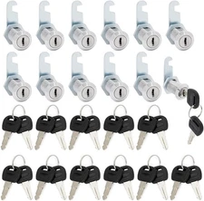Stockroom Plus Cabinet Cam Lock - 1-1/8 in Chrome 12-Pack - Keyed 