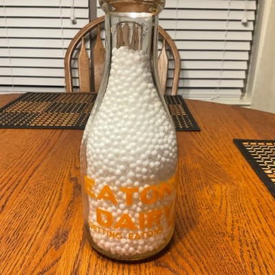 Milk Bottle Eaton's Dairy Getting Eaton's Best ''For all the Family'' QT
