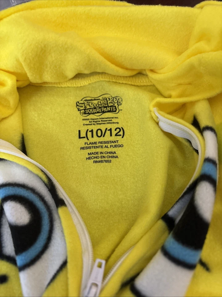 Bob Esponja Pantalones Cuadrados Pijama Niños Grande 10/12 Unión Traje Niñas Cremallera Sin Pies Foto 3 de 4