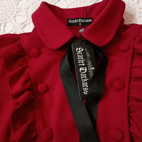 New Scarlet Darkness Shirt Top Blouse Peplum Bib Burgundy Red Knit Small Women S - Picture 4 of 11