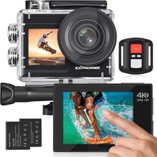 Exprotrek Action Cam 4K Unterwasserkamera Was...