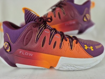 Under Armour Flow Breakthru 4 Basketball Sneakers Orange Plum Mens Sz 14