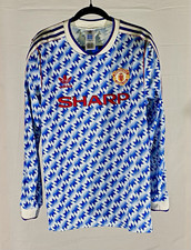 Adidas Manchester United 1990-92 Sharp Snowflake Soccer Jersey Blue White L NWT
