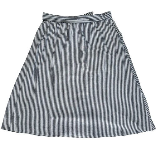 Talbots Candy Stripe Midi Skirt Linen Blend Blue White Women's XL Lined Summer - Picture 5 of 12