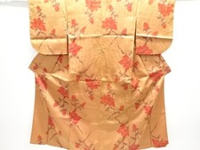 7752261: JAPANESE KIMONO / ANTIQUE KIMONO / TAISHO ROMAN STYLE / SILK / WOVEN FL
