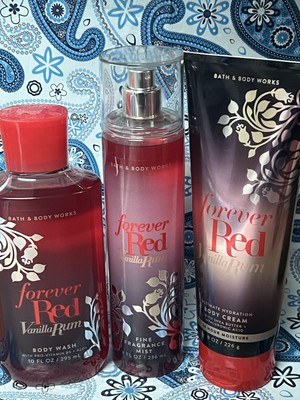Bath & Body Works Forever Red Vanilla Rum Fragrance Mist, Body Cream & Body Wash