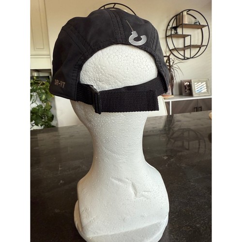 Nike Dri-FIT AW84 Running Hat Black Adjustable Swoosh Cap - Picture 3 of 7